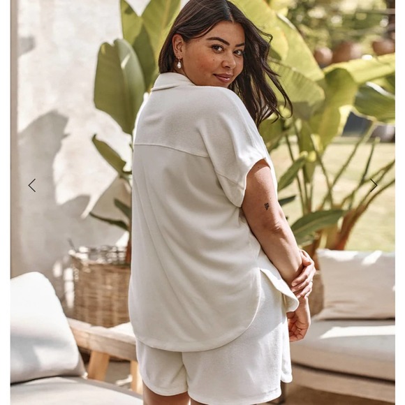 SUMMERSALT The Towel Terry Button-Down Shirt & Softest French Terry Lounge Short - Picture 2 of 14